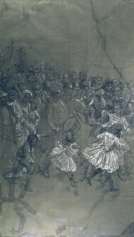 Banda musicale - Cartone per il trasferimento del grande sipario del Teatro Municipale di Rio de Janeiro